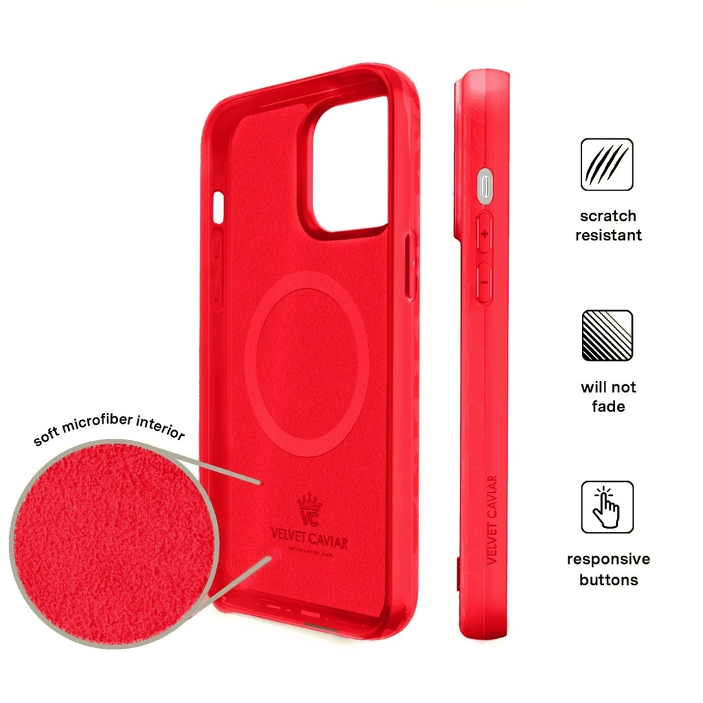 iPhone 15 Pro Case Velvet Caviar Red Leopard - Picture 2 of 5